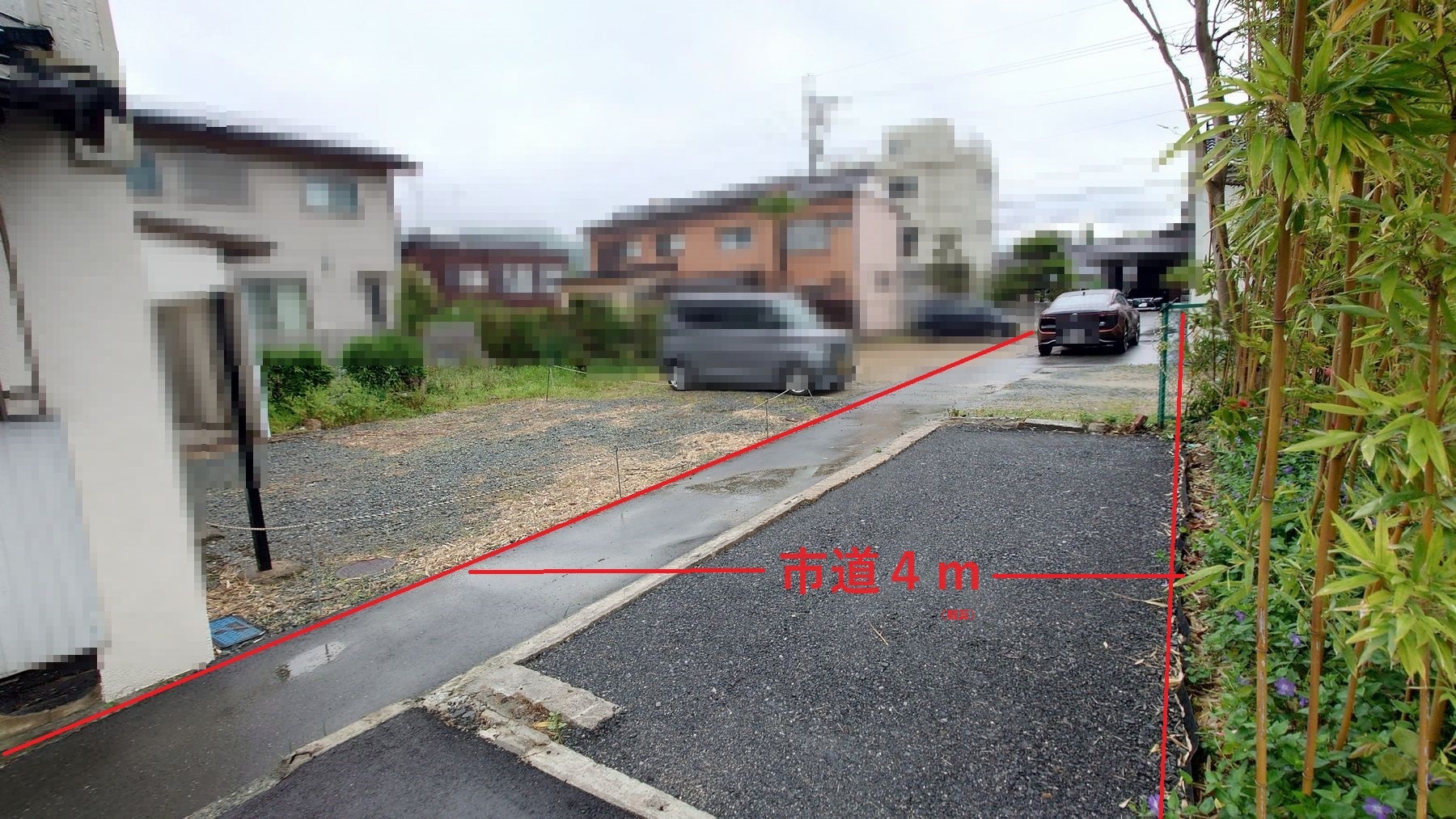 防府市松崎町 道幅