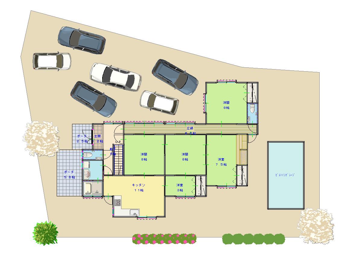 防府市田島 間取り1階