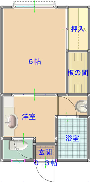 吉田ハイツ椿102間取り